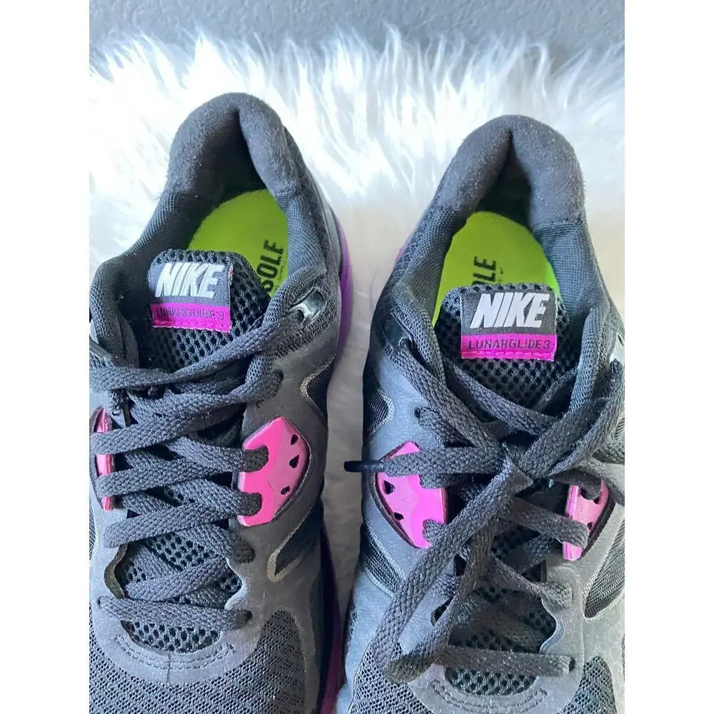 Nike Lunar Fit Sole US 8 Athletic Women's Running Sneakers Black Lace Up